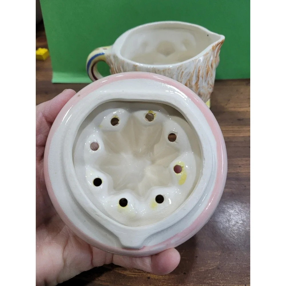 Vintage Juicer Reamer CLOWN Ceramic Hand Painted 5-1/2